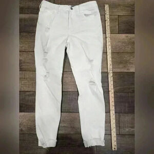 Hollister High-Rise Super Skinny Jeans Sz 9 White Destroyed Stretch W29 L25